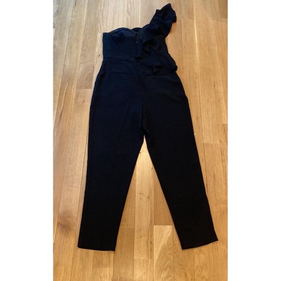 CeCe Women’s Jumpsuit One Shoulder Ruffle Black 6 - Picture 5 of 10